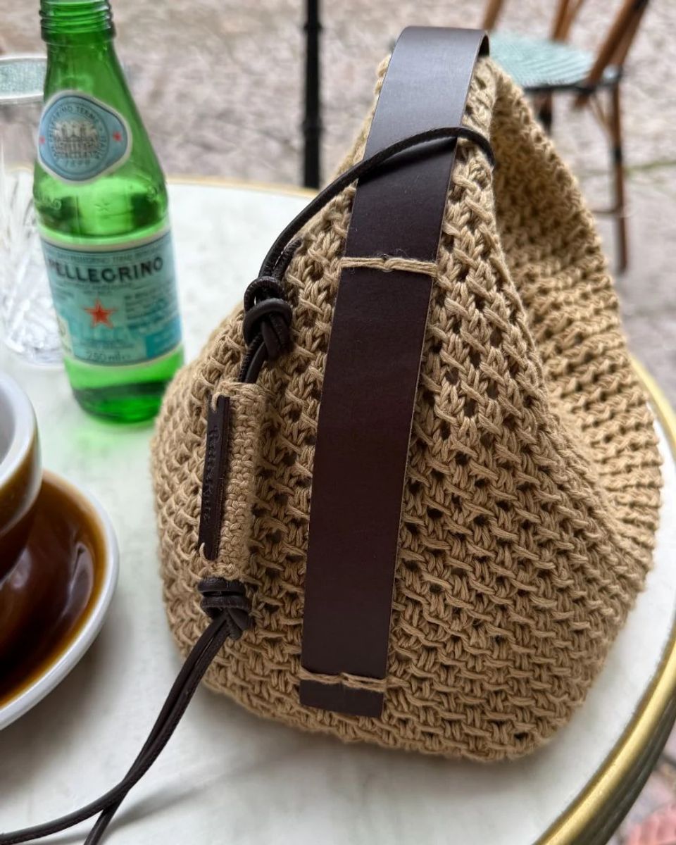 Lærreim til Juno bag, mørkebrun - PetiteKnit