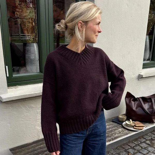 Hovedbilde Mønster Hannah sweater v-neck Petiteknit